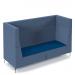 Alban high back three seater sofa with chrome legs - maturity blue seat with range blue back