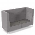 Alban high back three seater sofa with chrome legs - present grey seat with forecast grey back ALBAN03-HIGH-PG-FG
