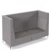 Alban high back three seater sofa with chrome legs - present grey seat with forecast grey back