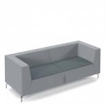 Alban low back three seater sofa with chrome legs - elapse grey seat with late grey back ALBAN03-LOW-EG-LG