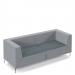 Alban low back three seater sofa with chrome legs - elapse grey seat with late grey back