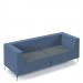 Alban low back three seater sofa with chrome legs - elapse grey seat with range blue back