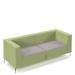 Alban low back three seater sofa with chrome legs - forecast grey seat with endurance green back