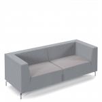 Alban low back three seater sofa with chrome legs - forecast grey seat with late grey back ALBAN03-LOW-FG-LG