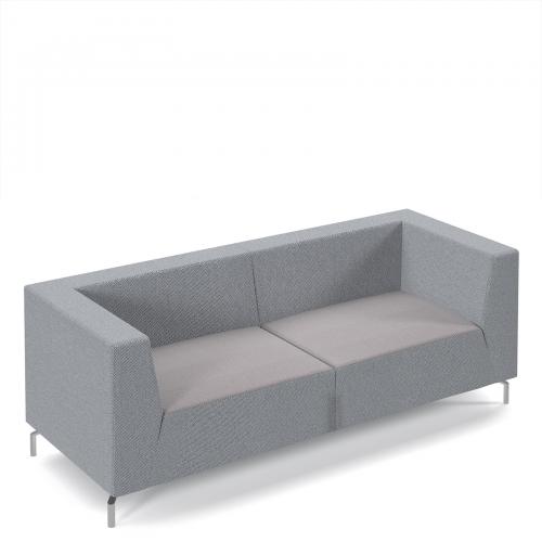 Cheap Stationery Supply of Alban low back three seater sofa with chrome legs - forecast grey seat with late grey back ALBAN03-LOW-FG-LG Office Statationery