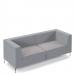 Alban low back three seater sofa with chrome legs - forecast grey seat with late grey back