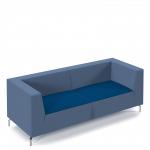 Alban low back three seater sofa with chrome legs - maturity blue seat with range blue back ALBAN03-LOW-MB-RB