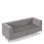 Alban low back three seater sofa with chrome legs - present grey seat with forecast grey back ALBAN03-LOW-PG-FG