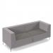 Alban low back three seater sofa with chrome legs - present grey seat with forecast grey back