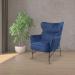 Alpha high back lounge chair with black metal frame - dark blue ALP01-DB