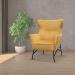 Alpha high back lounge chair with black metal frame - mustard ALP01-MU