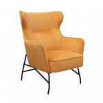 Alpha high back lounge chair with black metal frame - mustard ALP01-MU