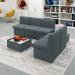 Alto modular reception seating with no arms - elapse grey ALT50001-EG