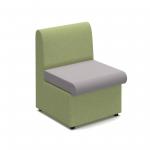 Alto modular reception seating with no arms - forecast grey seat with endurance green back ALT50001-FG-EN