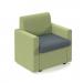 Alto modular reception seating with arms - elapse grey seat and arms with endurance green back