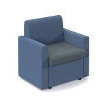 Alto modular reception seating with arms - elapse grey seat and arms with range blue back ALT50004-EG-RB
