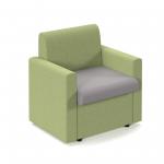 Alto modular reception seating with arms - forecast grey seat and arms with endurance green back ALT50004-FG-EN