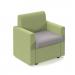 Alto modular reception seating with arms - forecast grey seat and arms with endurance green back
