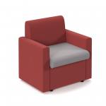 Alto modular reception seating with arms - forecast grey seat and arms with extent red back ALT50004-FG-ER