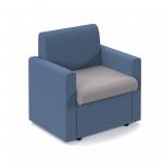 Alto modular reception seating with arms - forecast grey seat and arms with range blue back ALT50004-FG-RB