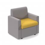 Alto modular reception seating with arms - lifetime yellow seat and arms with forecast grey back ALT50004-LY-FG