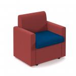 Alto modular reception seating with arms - maturity blue seat and arms with extent red back ALT50004-MB-ER
