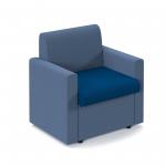 Alto modular reception seating with arms - maturity blue seat and arms with range blue back ALT50004-MB-RB