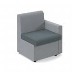 Alto modular reception seating with left hand arm - elapse grey seat and arm with late grey back ALT50005-EG-LG