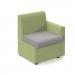 Alto modular reception seating with left hand arm - forecast grey seat and arm with endurance green back