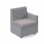 Alto modular reception seating with left hand arm - forecast grey seat and arm with late grey back ALT50005-FG-LG
