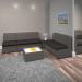 Alto modular reception seating with left hand arm - forecast grey seat and arm with late grey back
