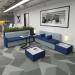 Alto modular reception seating with left hand arm - late grey seat and arm with range blue back