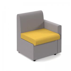 Alto modular reception seating with left hand arm - lifetime yellow