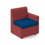 Alto modular reception seating with left hand arm - maturity blue seat and arm with extent red back ALT50005-MB-ER