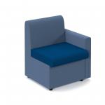 Alto modular reception seating with left hand arm - maturity blue seat and arm with range blue back ALT50005-MB-RB