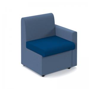 Alto modular reception seating with left hand arm - maturity blue seat