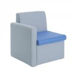 Alto modular reception seating with right hand arm - blue