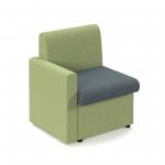 Alto modular reception seating with right hand arm - elapse grey seat and arm with endurance green back ALT50006-EG-EN