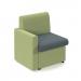 Alto modular reception seating with right hand arm - elapse grey seat and arm with endurance green back
