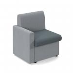 Alto modular reception seating with right hand arm - elapse grey seat and arm with late grey back ALT50006-EG-LG