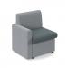 Alto modular reception seating with right hand arm - elapse grey seat and arm with late grey back