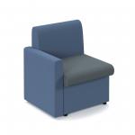 Alto modular reception seating with right hand arm - elapse grey seat and arm with range blue back ALT50006-EG-RB