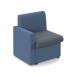 Alto modular reception seating with right hand arm - elapse grey seat and arm with range blue back
