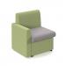 Alto modular reception seating with right hand arm - forecast grey seat and arm with endurance green back