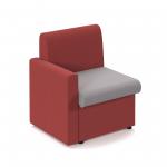 Alto modular reception seating with right hand arm - forecast grey seat and arm with extent red back ALT50006-FG-ER
