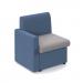 Alto modular reception seating with right hand arm - forecast grey seat and arm with range blue back