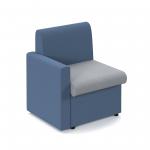 Alto modular reception seating with right hand arm - late grey seat and arm with range blue back ALT50006-LG-RB