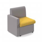 Alto modular reception seating with right hand arm - lifetime yellow seat and arm with forecast grey back ALT50006-LY-FG