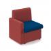 Alto modular reception seating with right hand arm - maturity blue seat and arm with extent red back