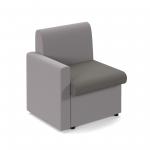 Alto modular reception seating with right hand arm - present grey seat and arm with forecast grey back ALT50006-PG-FG